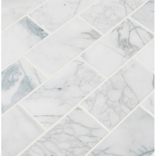 MSI Calacatta Cressa 4 X 12 Honed Marble Subway Wall Floor Tile